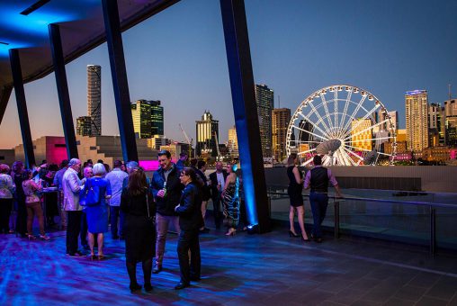 Elegant indoor dining space with floor-to-ceiling windows